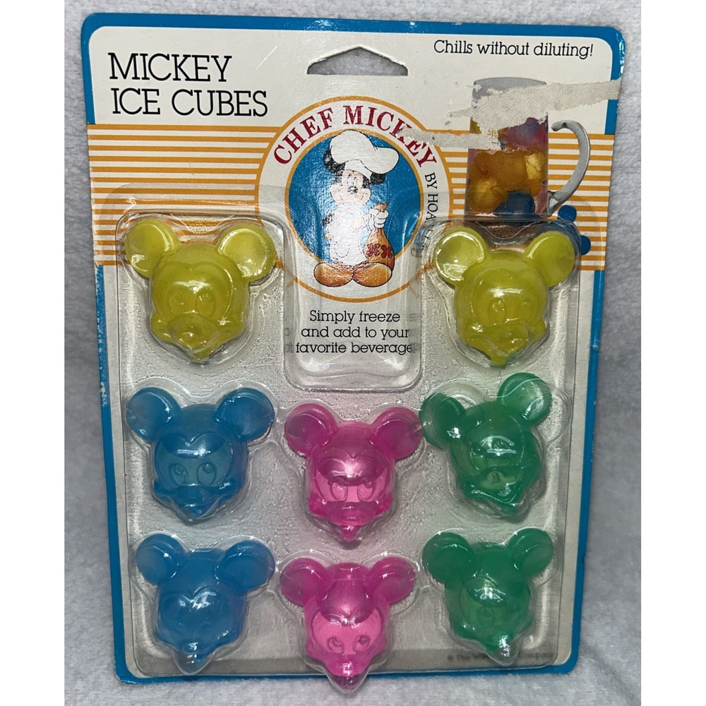 Vintage Disney Mickey Mouse Ice Cubes Molds 8 Pcs Chef Mickey Factory Sealed